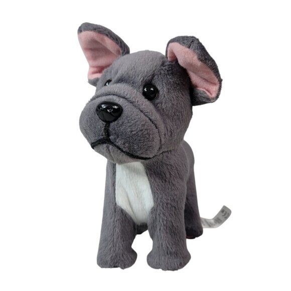 American Girl French Bulldog Pet Plush Gray Posable Magnetic Toy Bone 2017 FDX10 - Picture 2 of 13